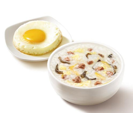 肯德基牛肉蛋花粥+太阳蛋,价格9.00元/份