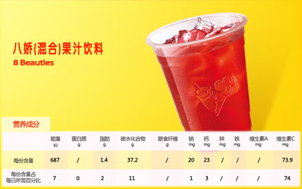 肯德基八娇（混合）果汁饮料,价格7.50元/杯