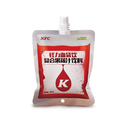 肯德基怪力血袋果蔬汁饮料,价格15.00元/袋