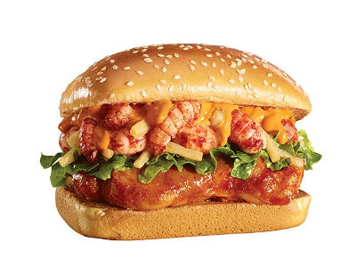 肯德基干煸风味小龙虾烤鸡堡,价格24.00元/个